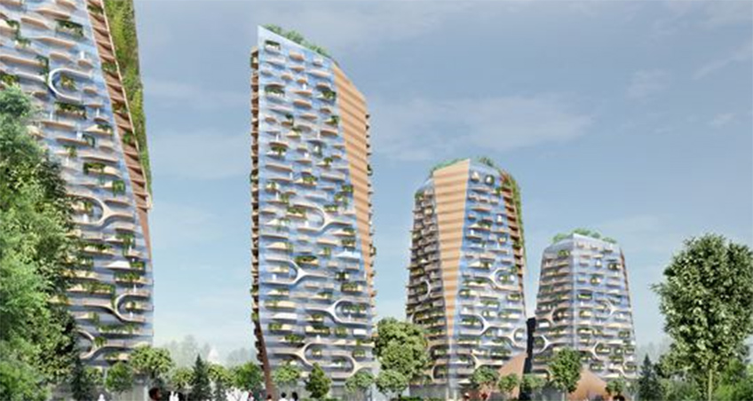Renderings of the new development, which includes nearly a dozen proposed buildings, by the Squamish Nation in Vancouver.  Revery Architecture/Revery Architecture