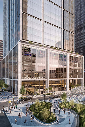 The floorplates are column free throughout the tower.