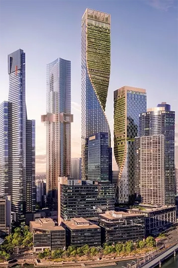 Southbank by Beulah will use plants from mountainous and coastal regions with placement based on sunlight, wind and elevation characteristics on each part of the towers.