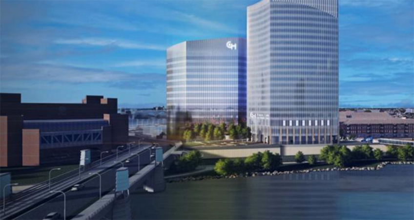 Renderings of the new high-rise proposals in conjunction with CHOP. Credit: Canno Design.