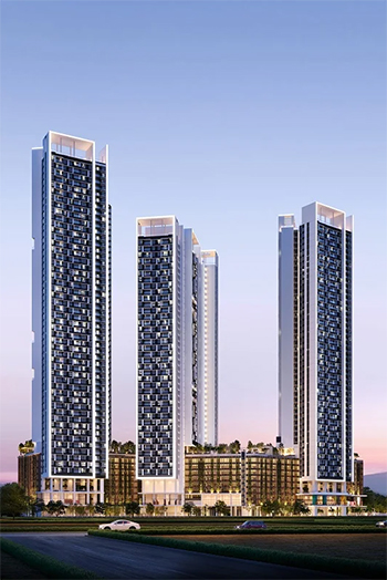 The three-tower complex is the first phase of the larger SkySierra development.