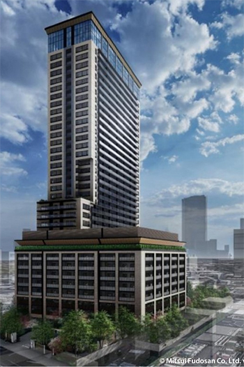 With 421 rooms spread throughout 36 stories, the luxury senior residence will be the largest in MInato ward. Image credit: Mitsui Fudosan.