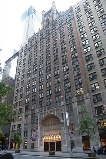 The existing Cavalry Baptist Church and Salisbury Hotel at 125 West 57th Street in New York City will be demolished to make way for a new 26-story building, including the church's new space. Image credit: Americasroof at English Wikipedia, CC BY-SA 3.0, via Wikimedia Commons