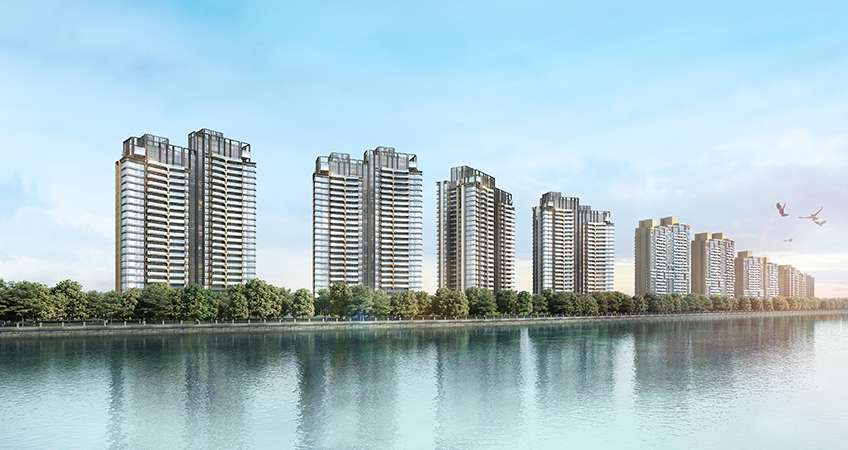Green Shore Residence Phase II is embraced by Pearl River on three sides enjoying expansive views of the stream. Image credit: LWK + Partners