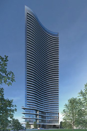 Situated on the SoBro roundabout, 800 Lea is targeting LEED Platinum. Image credit: Giarratana Development