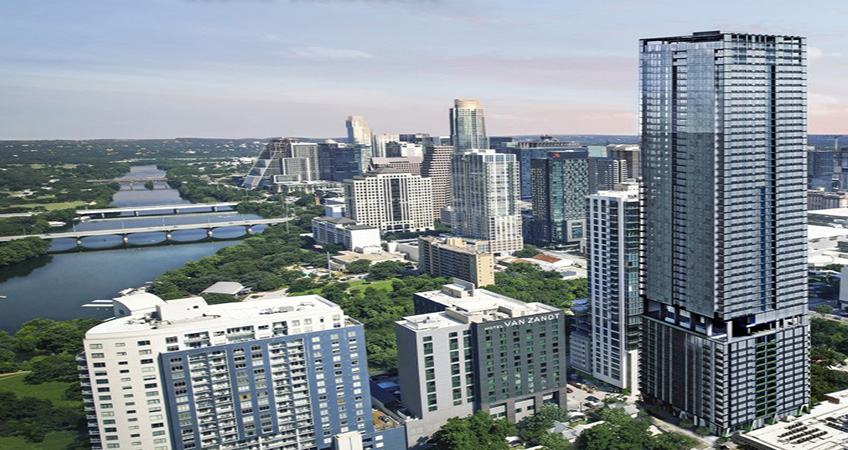 The Rainey District where The Modern Austin Residences would be located is connected to nature, nightlife, and is walkable to the business district. Image credit: Urbanspace Real Estate + Interiors