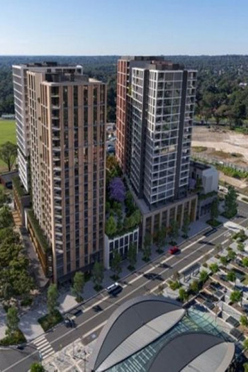 In Sydney, 2 Mandala Parade would feature four residential buildings on top of a common retail/commercial podium with a six-level basement. Image credit: Deicorp