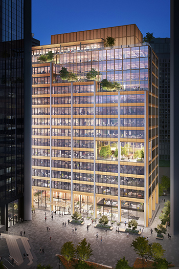 Burrard Exchange is part of a major repositioning of the Bentall Centre campus in Vancouver. Image credit: Kohn Pedersen Fox Associates