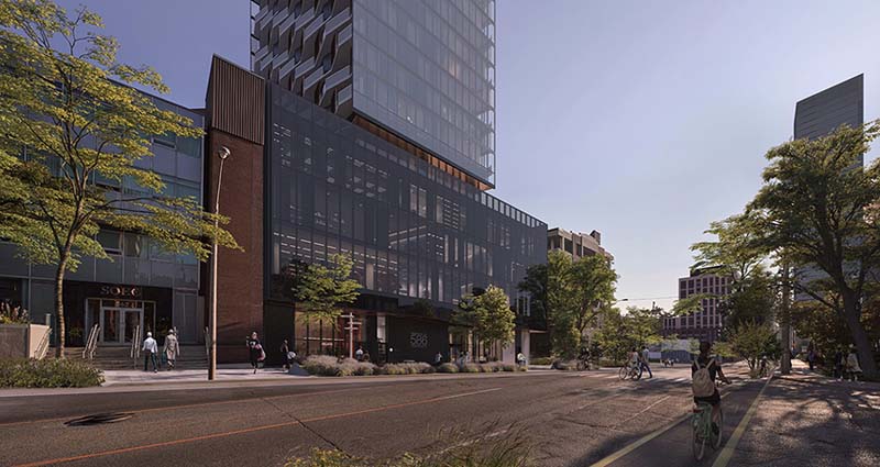 Rendering of proposed 586 Eglinton Avenue East project. Image credit: architects–Alliance / rendering by JORG