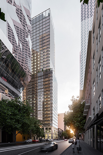The added height for the project at 52-60 Collins Street will bring the project to 55 meters. Image credit: Dexus, Bates Smart