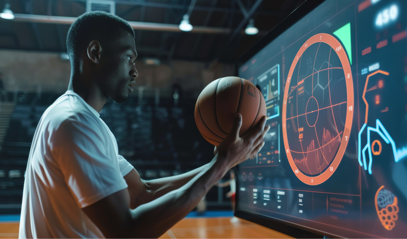 Dados em tempo real: modelos avançados de redes neurais processam métricas complexas para fornecer avaliações esportivas com uma precisão incomparável. (imagem: VERTEX SPACE / Adobe Stock)