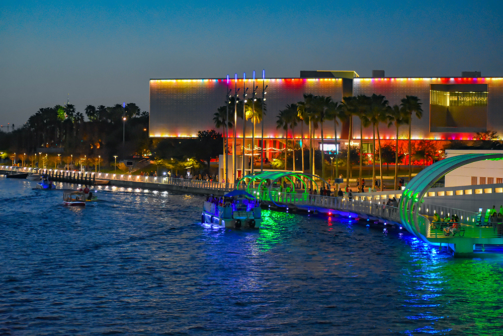 Tampa Riverwalk at night