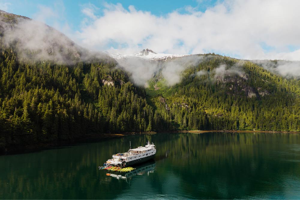 UnCruise Adventures ship in Glacier Bay, Alaska