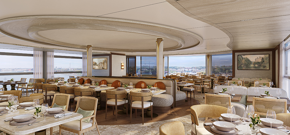 Celebrity River Cruise dining area rendering