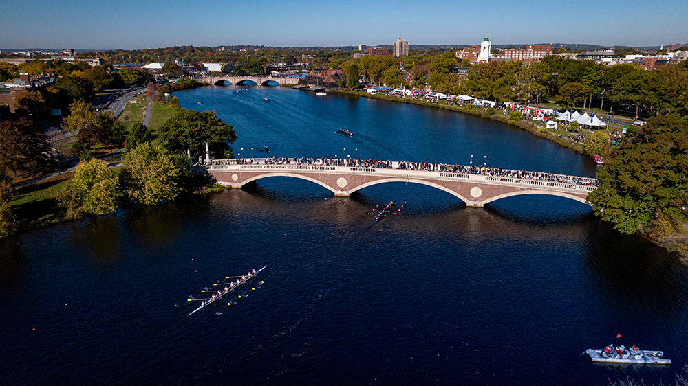 Aerial view of the Head of the Charles Regatta