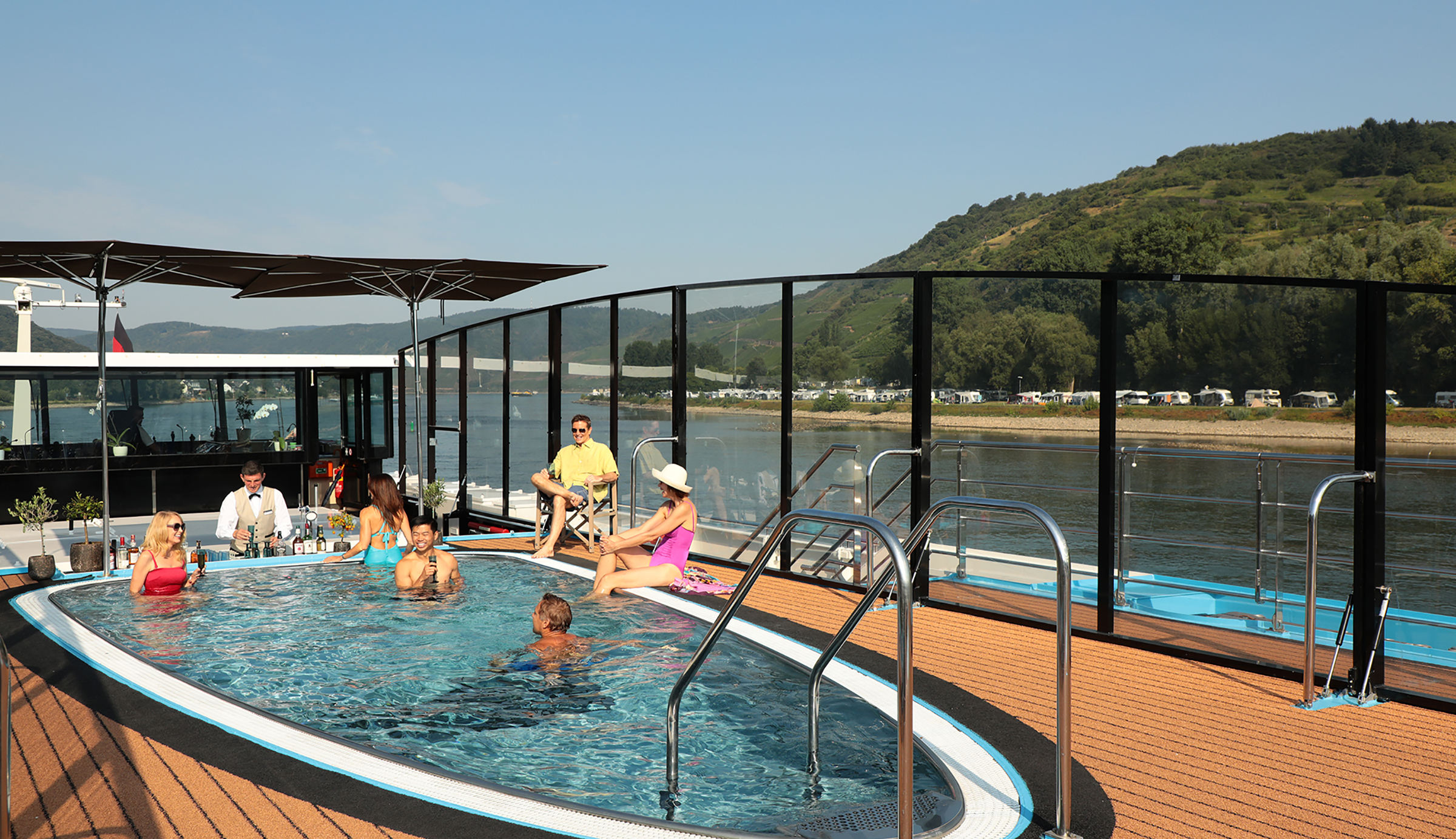 What amenities are onboard a river cruise ship