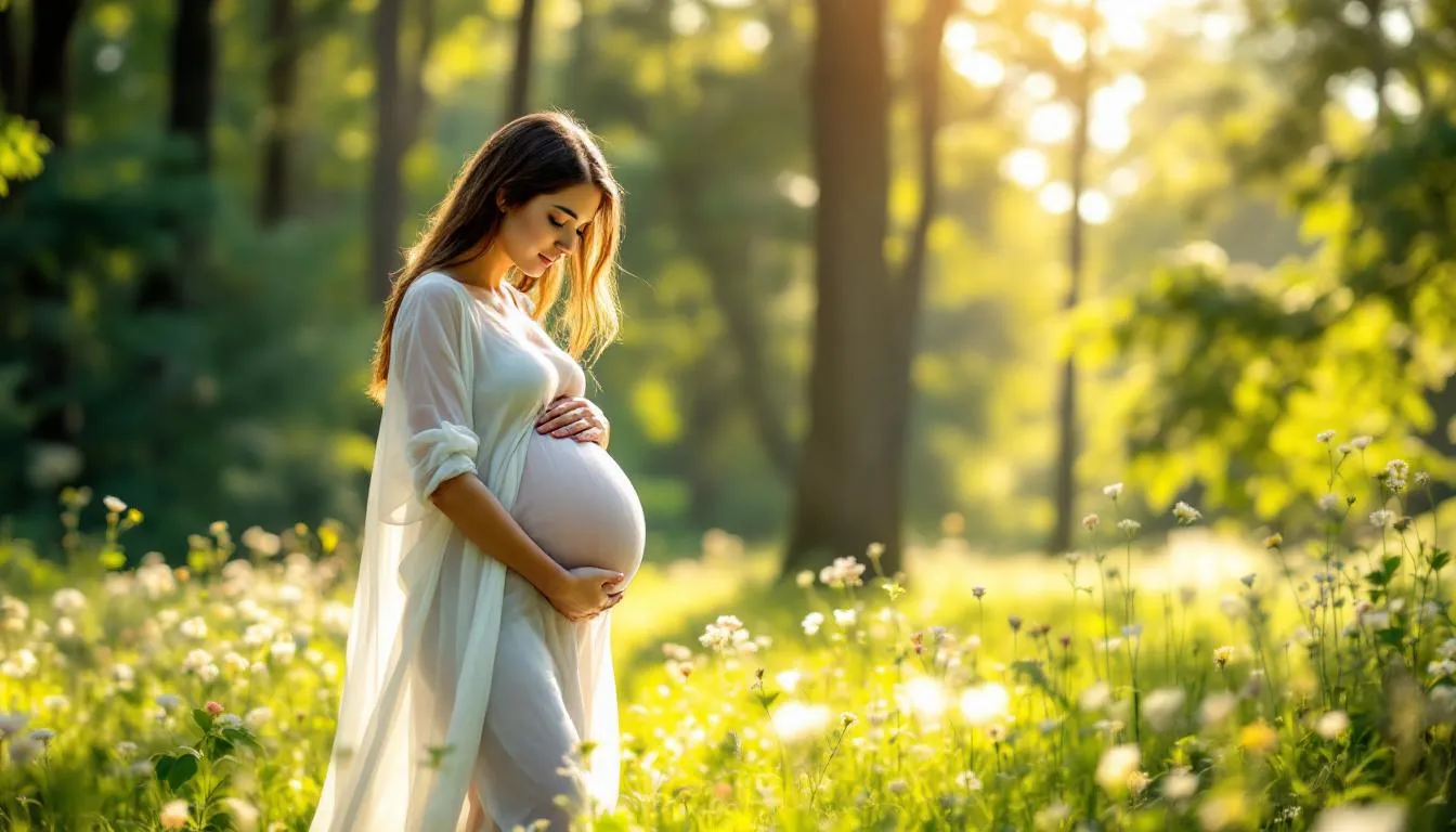 Gestante em um bosque