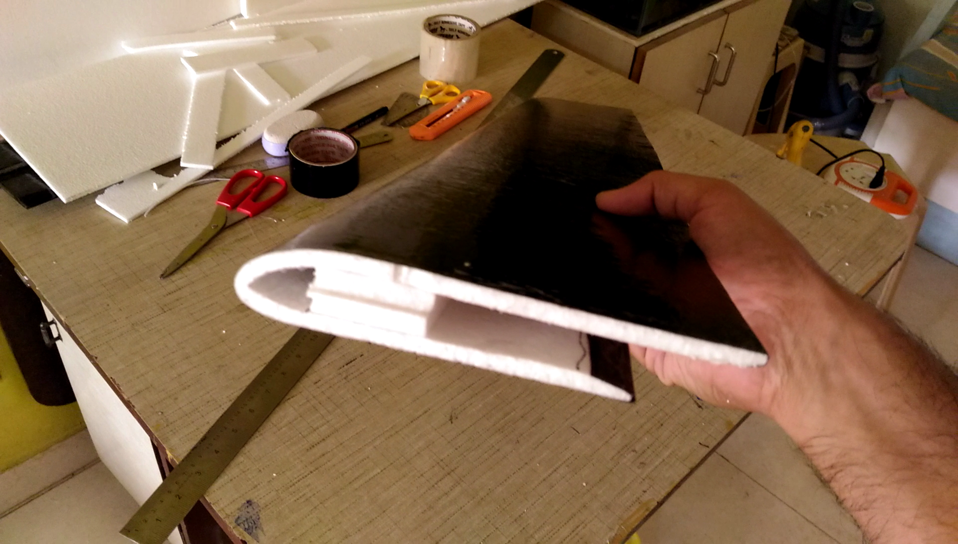 Airfoil built using Styrofoam Flite Test
