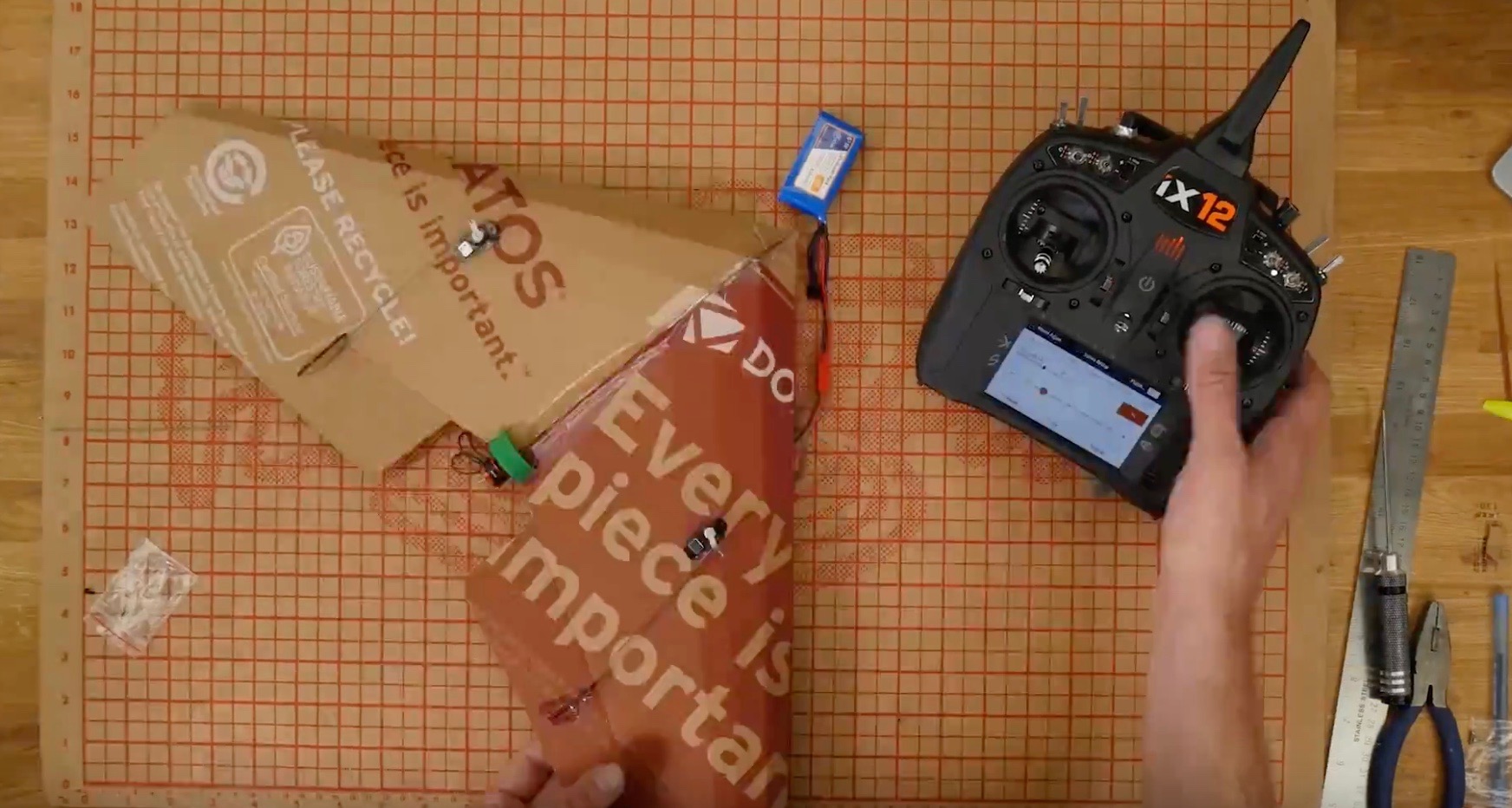 Flying Wing made from a Cardboard Pizza Box! Flite Test