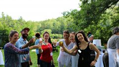 
				Conference-goers toast with Jeffrey Yoskowitz’s deli-style sodas flavored with dill, cucumber, celery seeds and toasted caraway.
			