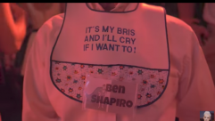 
				The bib on a dwarf impersonating Ben Shapiro.
			