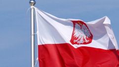 
				Polish flag with coat of arms
			