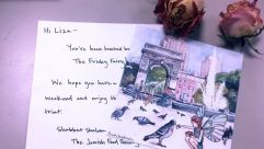 A whimsical and mysterious package contained a note, a piece of art and a freshly made challah.