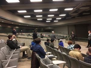 Richard Spencer speaking during an appearance at Michigan State University on Monday.