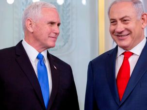 Mike Pence and Benjamin Netanyahu meeting on January 22.