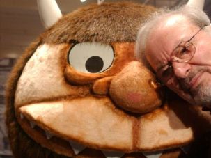 Beloved:
 Maurice Sendak standing with a character from his book ?Where the Wild Things Are,? in 2002.				