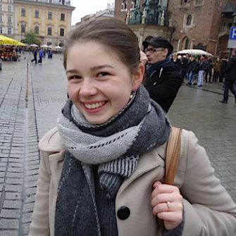 Mixed Emotions: Emily Herlyn, the author, in Krakow, Poland.