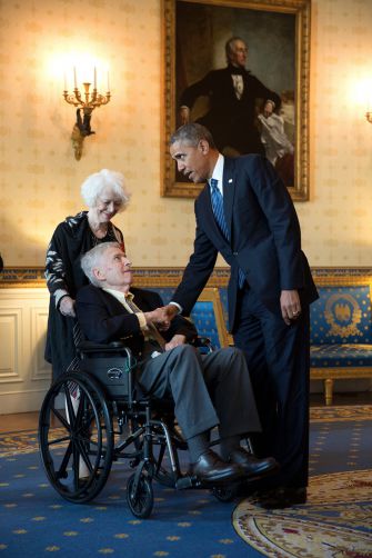 White House: Jack Greenberg with his wife Deborah Greenberg visit the White House to meet President Barack Obama.