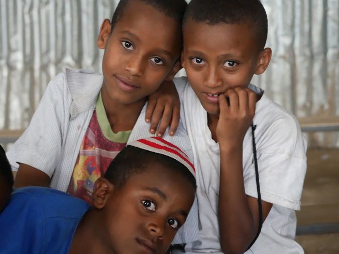 Young Jewish boys in the Gondar Bnei Akiva group