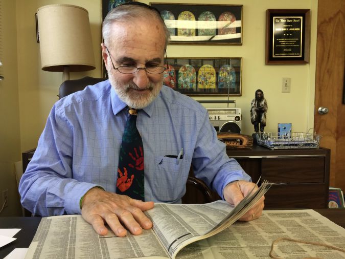 Dwindling Flock: Rabbi Marc Jagolinzer of Temple Shalom, in nearby Middletown, has seen his congregation expand and contract during the 40 years he has served the community.