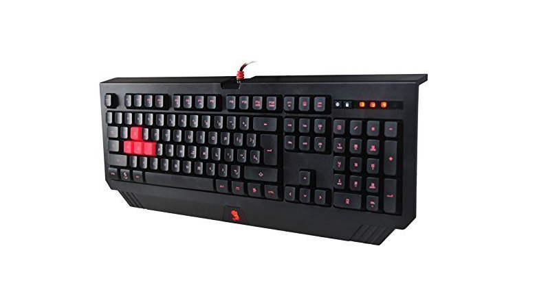 Bloody B120 Turbo Illuminated Gaming Keyboard, Double-Secured Water Resistant keyboard, Silicon Keys