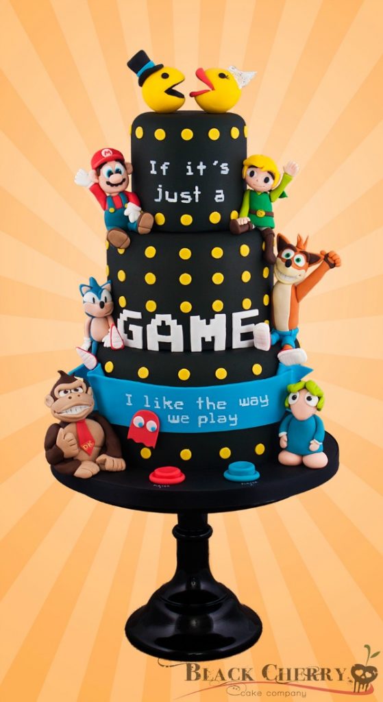 Black Cherry Cale Co Pacman Amazing video Game Cake