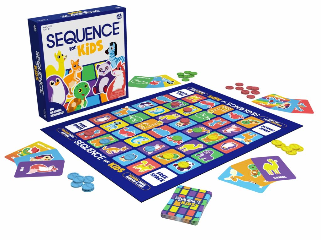 Sequence for Kids board game for ages 4 to 6 teaching simple strategy and pattern recognition