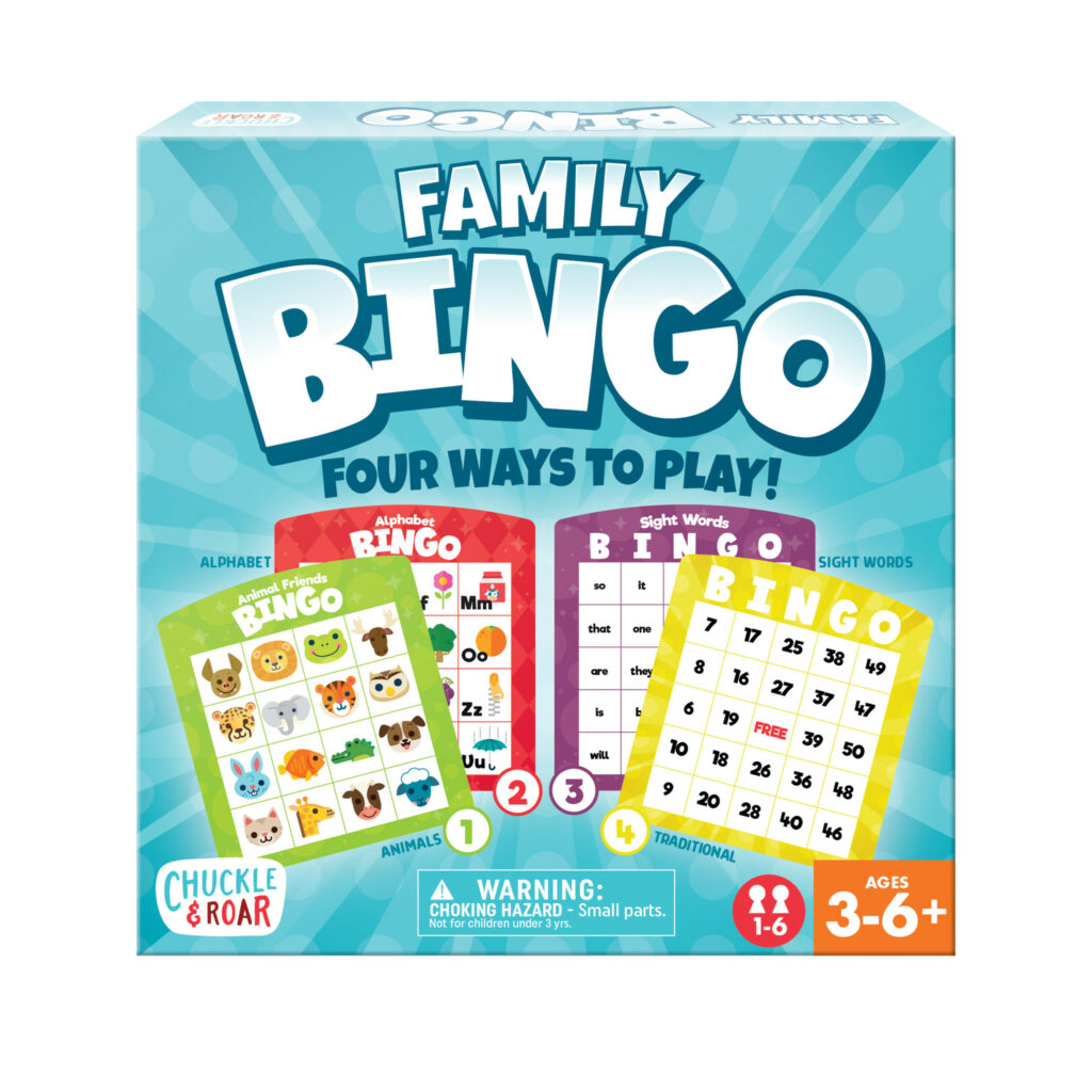 Kids bingo board game for 4 to 6 year olds supporting listening skills and visual matching
