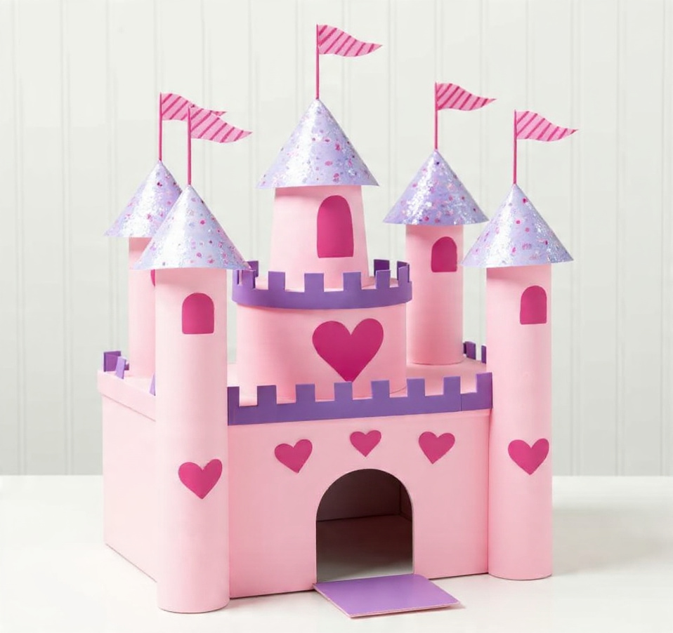 Princess castle Valentine’s Day box for girls made for a school Valentine’s Day class party