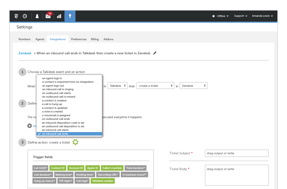 Talkdesk's integration with several different apps lets users automate many different tasks that are usually time-consuming and error-prone when done manually.