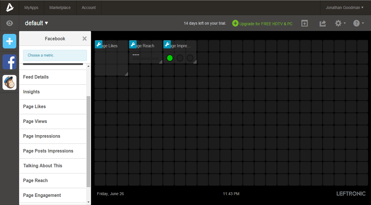 If the templates provided don't address your KPI monitoring needs, Leftronic gives you the ability to customize your dashboards.
