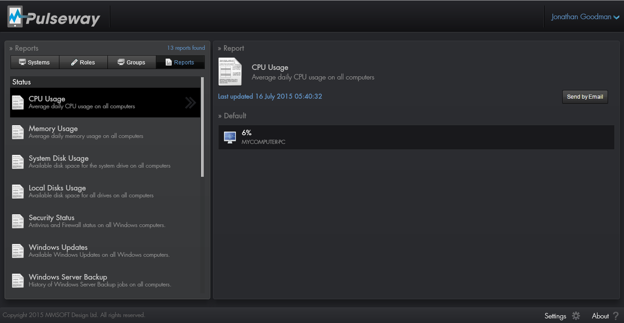Pulseway reports let you visualize the overall health of your IT environments.
