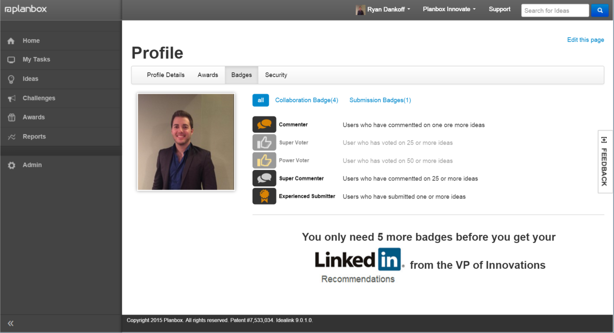 Planbox Innovate allows you to be creative with your awards system.