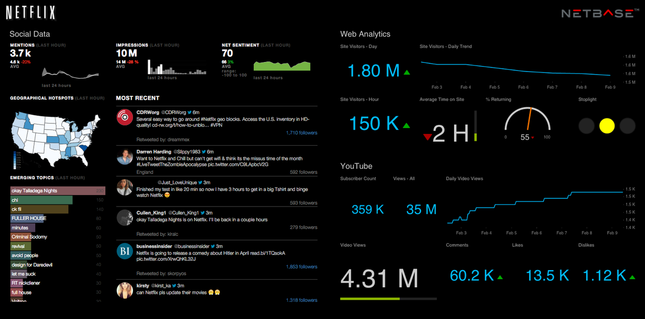 NetBase's LIVE Pulse provides all the metrics that matter to you in one screen.