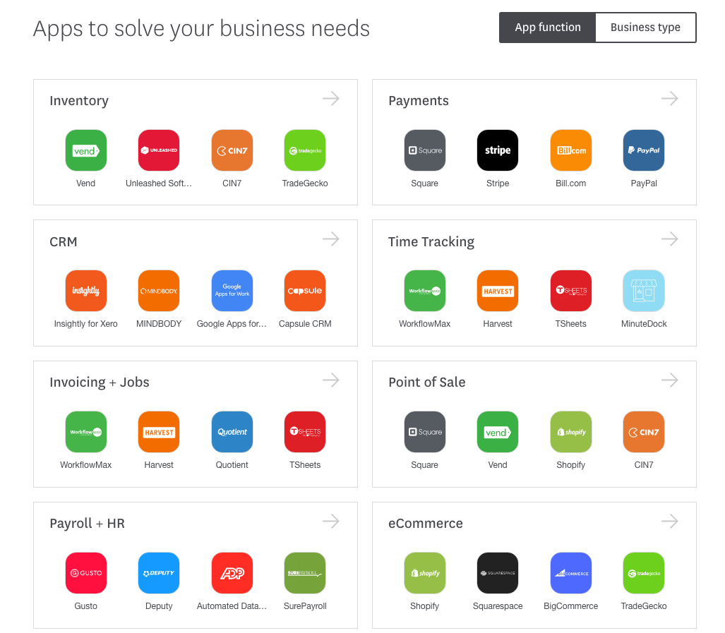 Xero's add-on marketplace
