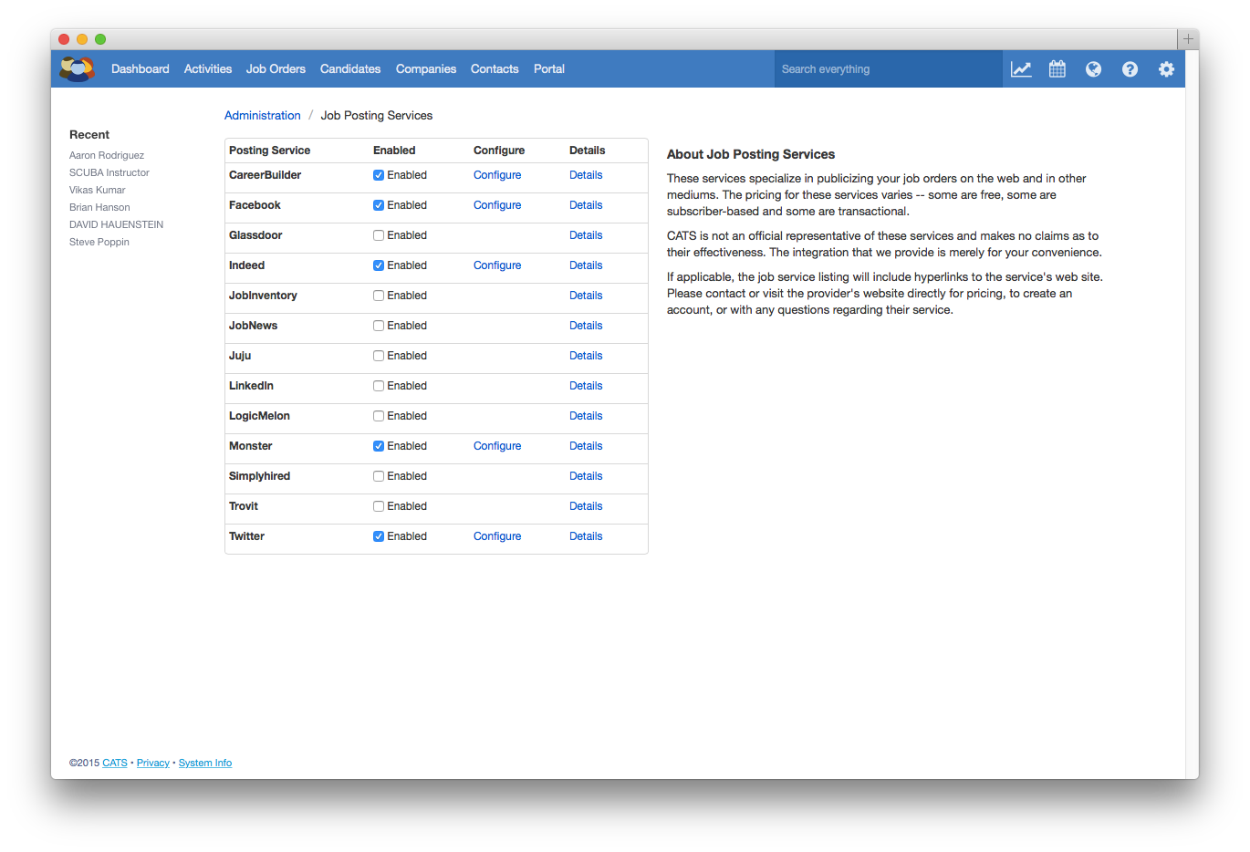 CATS can post a job ad directly to a wide variety of job sites with just a few clicks.