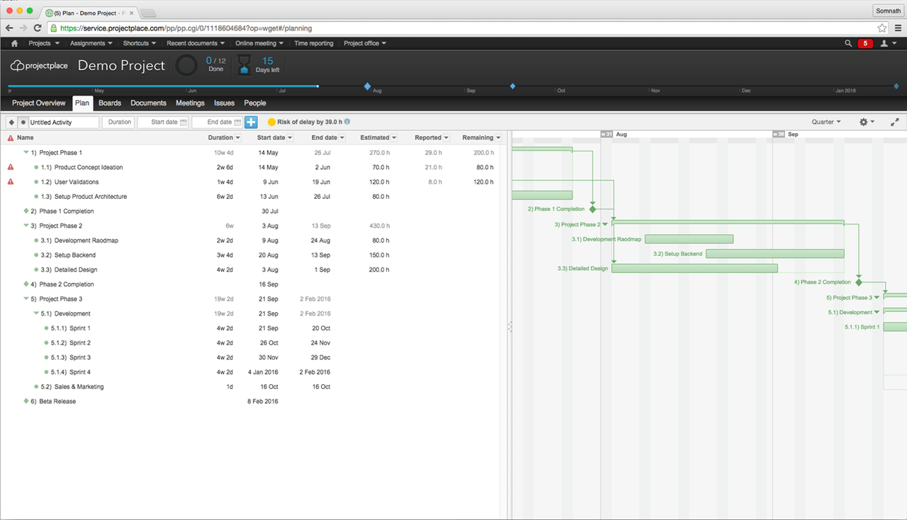 Gantt charts show task timelines and dependencies in a visual and easy-to-digest format.