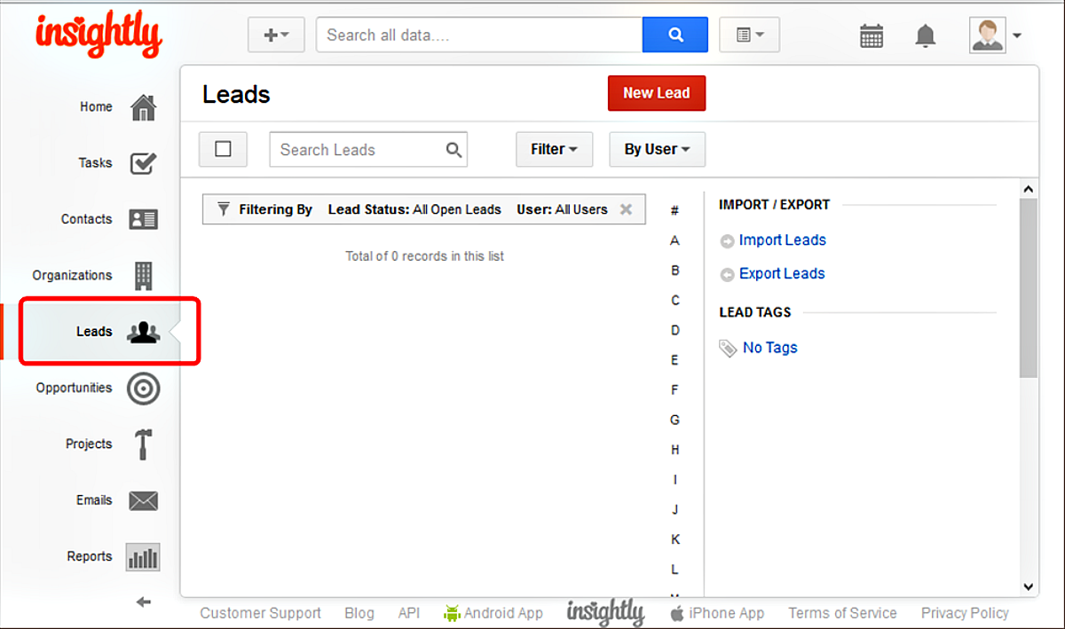Capturing information with Leads