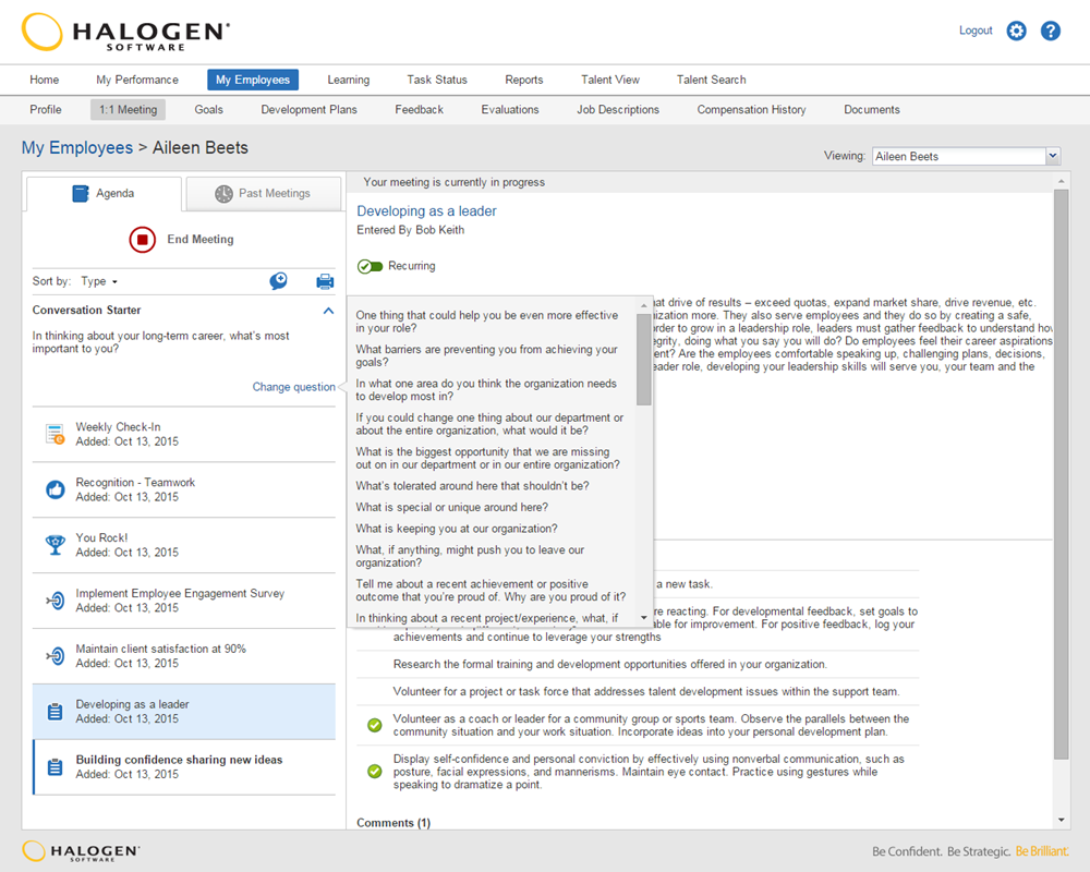 One-on-one coaching sessions allow managers and employees to discuss actual performance versus goals, plus future activities to rectify weaknesses and boost strengths.