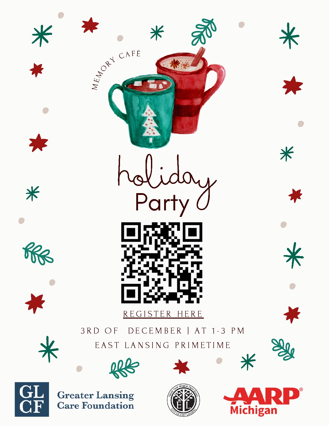 December Memory Cafe — Holiday Party flyer